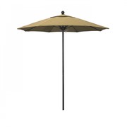 California Umbrella 7.5' Black Aluminum Market Patio Umbrella, Olefin Champagne 194061334782